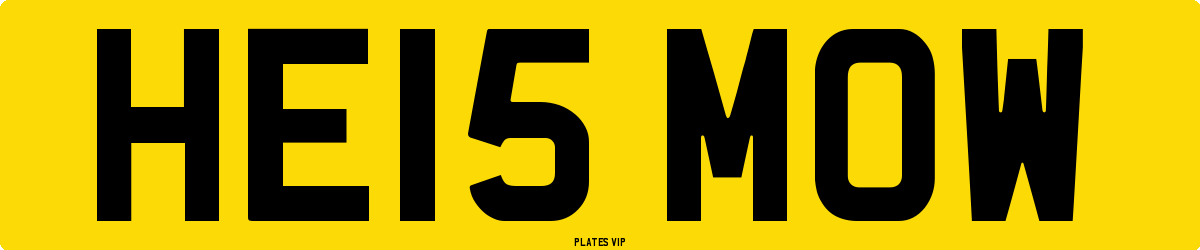 HE15 MOW Number Plate