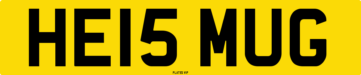HE15 MUG Number Plate