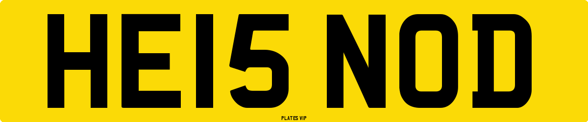 HE15 NOD Number Plate
