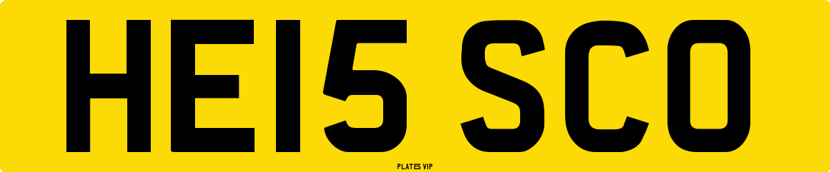 HE15 SCO Number Plate