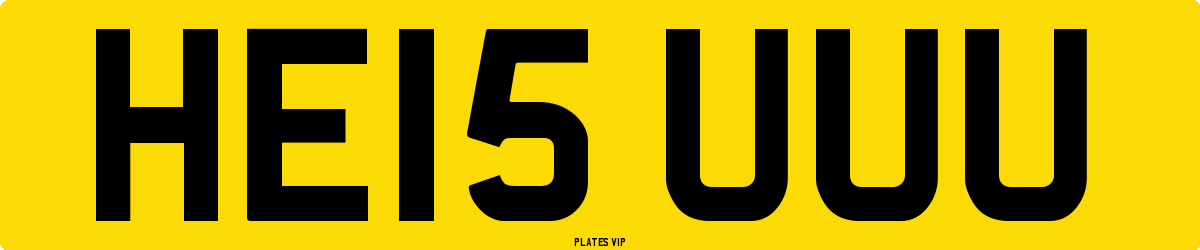 HE15 UUU Number Plate