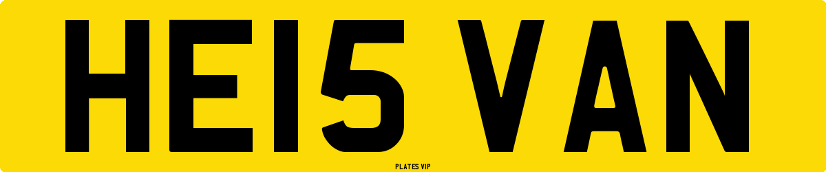 HE15 VAN Number Plate