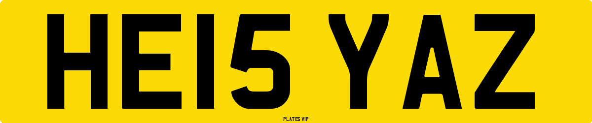 HE15 YAZ Number Plate