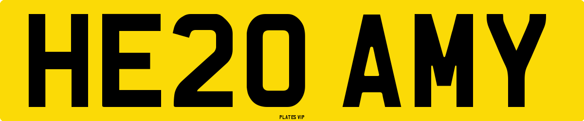 HE20 AMY Number Plate