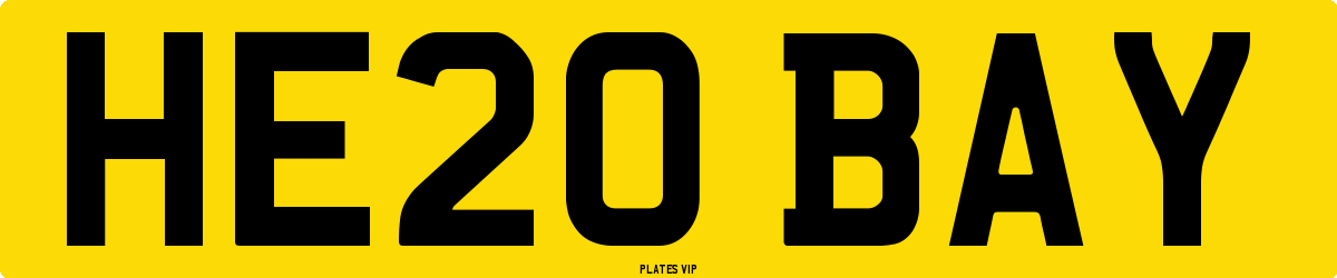 HE20 BAY Number Plate