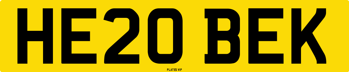 HE20 BEK Number Plate