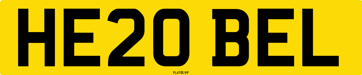 HE20 BEL Number Plate