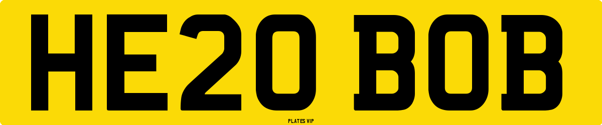 HE20 BOB Number Plate