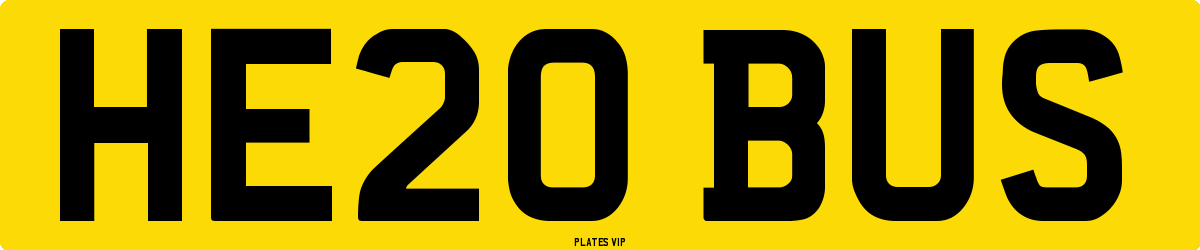 HE20 BUS Number Plate