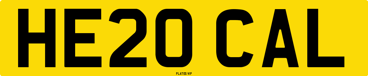 HE20 CAL Number Plate