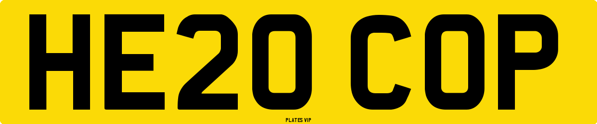 HE20 COP Number Plate