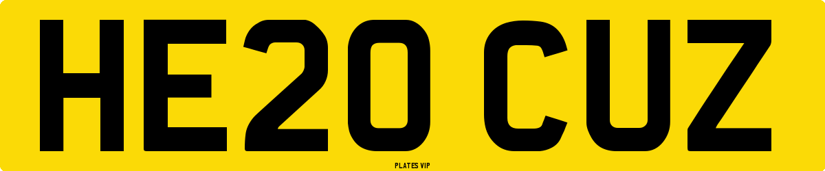 HE20 CUZ Number Plate