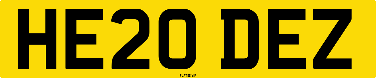 HE20 DEZ Number Plate