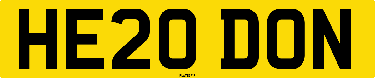 HE20 DON Number Plate