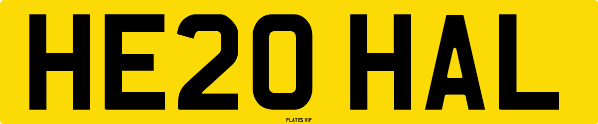 HE20 HAL Number Plate