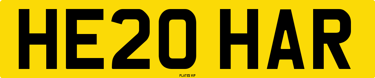 HE20 HAR Number Plate