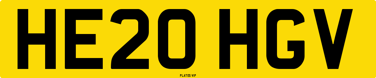HE20 HGV Number Plate