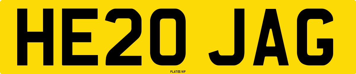 HE20 JAG Number Plate