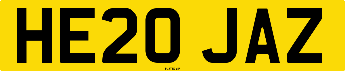 HE20 JAZ Number Plate