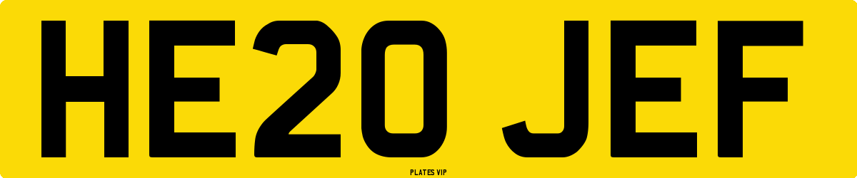 HE20 JEF Number Plate