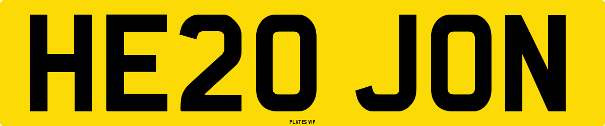 HE20 JON Number Plate