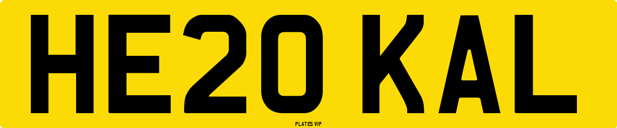 HE20 KAL Number Plate
