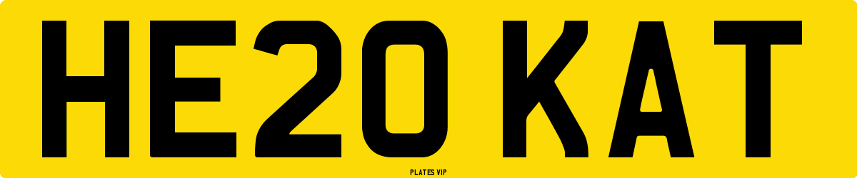 HE20 KAT Number Plate