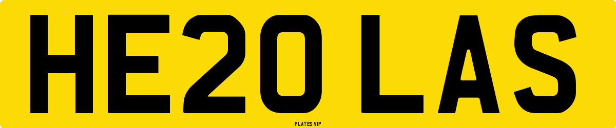 HE20 LAS Number Plate
