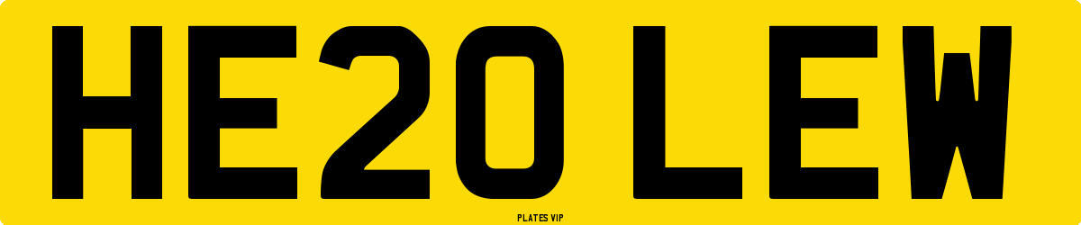HE20 LEW Number Plate