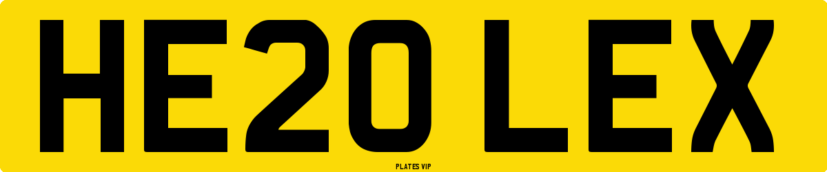 HE20 LEX Number Plate