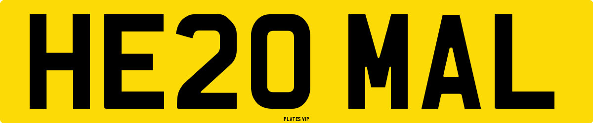 HE20 MAL Number Plate