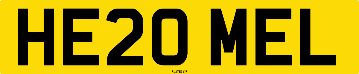 HE20 MEL Number Plate