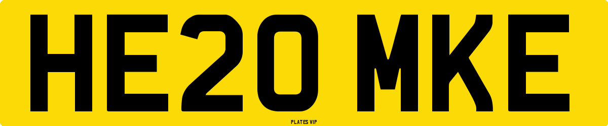 HE20 MKE Number Plate