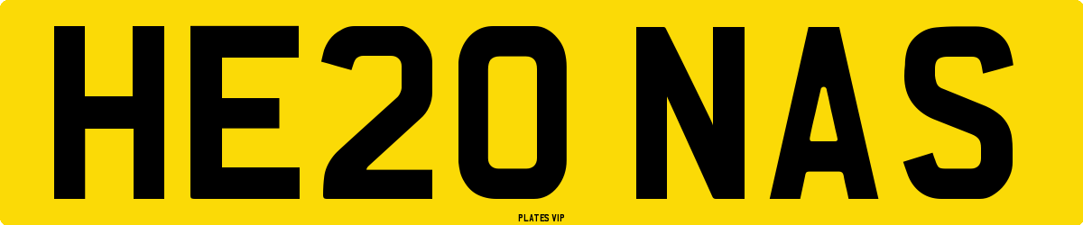 HE20 NAS Number Plate
