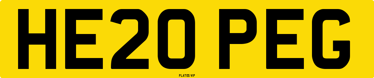 HE20 PEG Number Plate
