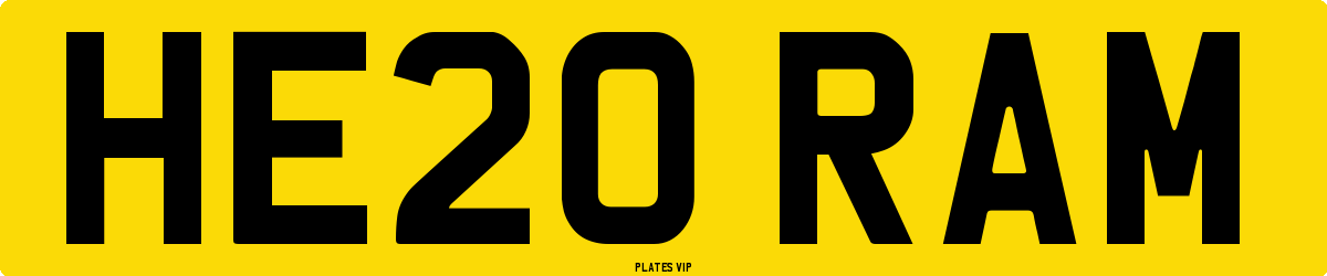 HE20 RAM Number Plate