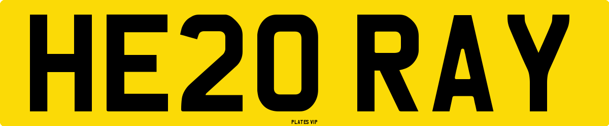 HE20 RAY Number Plate