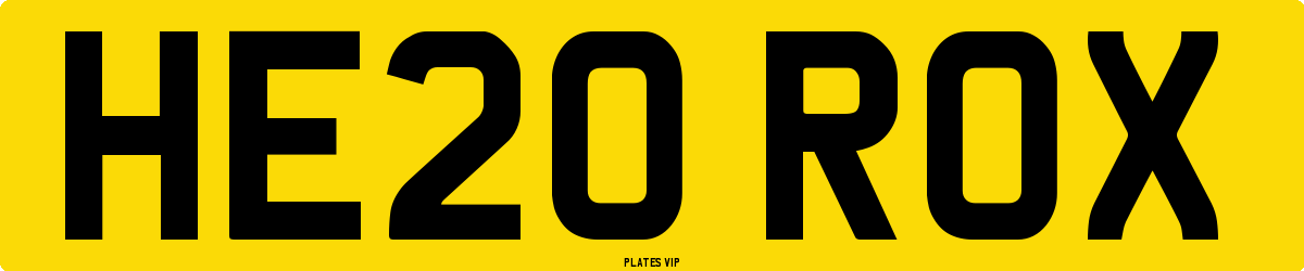 HE20 ROX Number Plate