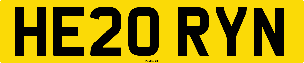 HE20 RYN Number Plate