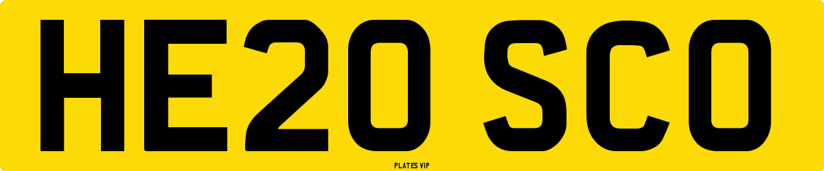 HE20 SCO Number Plate