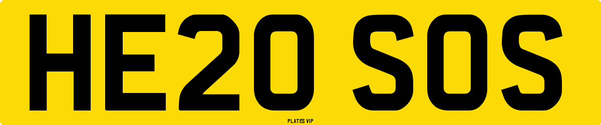HE20 SOS Number Plate
