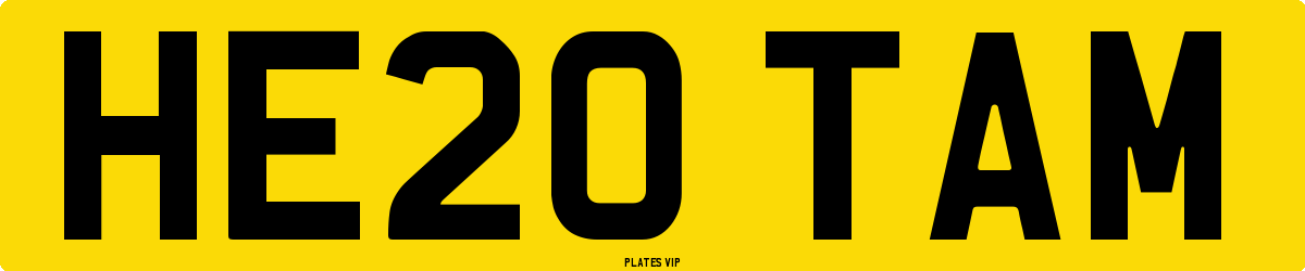 HE20 TAM Number Plate