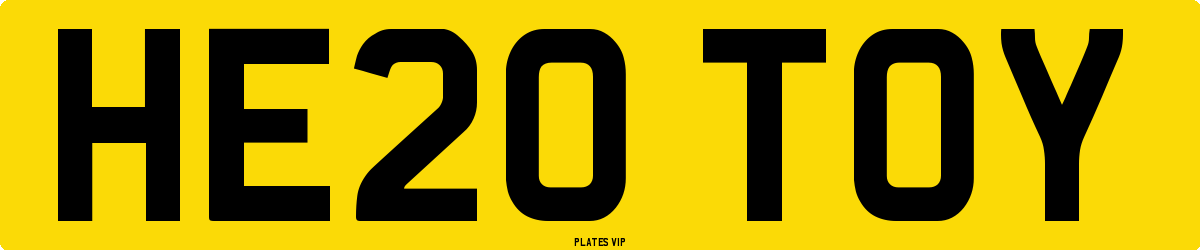 HE20 TOY Number Plate