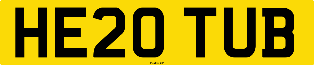 HE20 TUB Number Plate