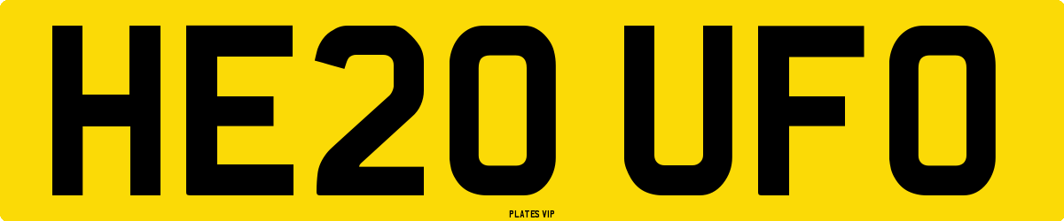 HE20 UFO Number Plate