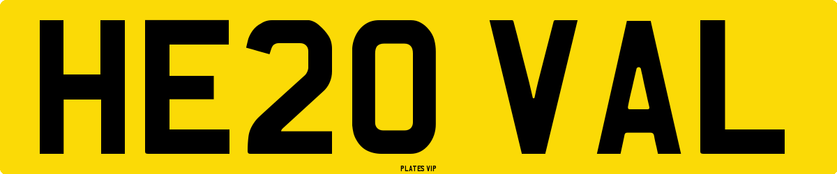 HE20 VAL Number Plate