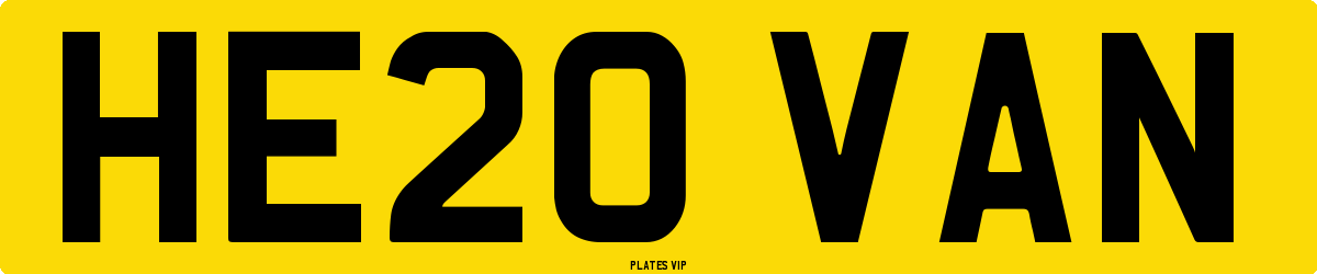 HE20 VAN Number Plate