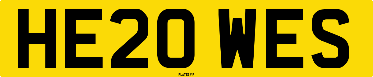 HE20 WES Number Plate