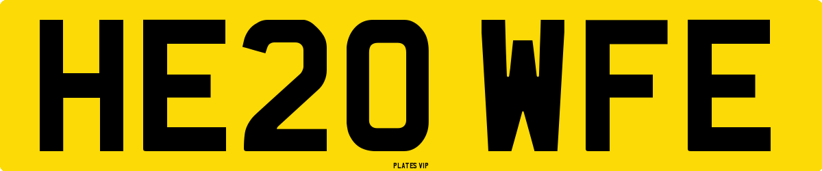 HE20 WFE Number Plate