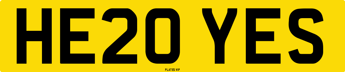 HE20 YES Number Plate